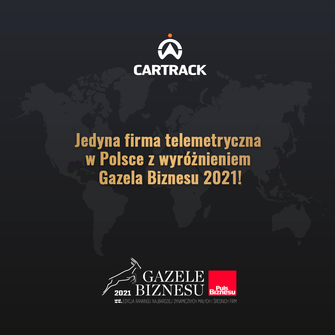 Cartrack Polska z prestiżowym tytułem Gazela Biznesu 2021.